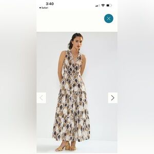 Anthropology Maeve snake print maxi dress